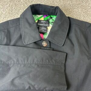 NWT Dennis Basso‎ Black Button Down Coat Jacket Small Colorful Lined Womens